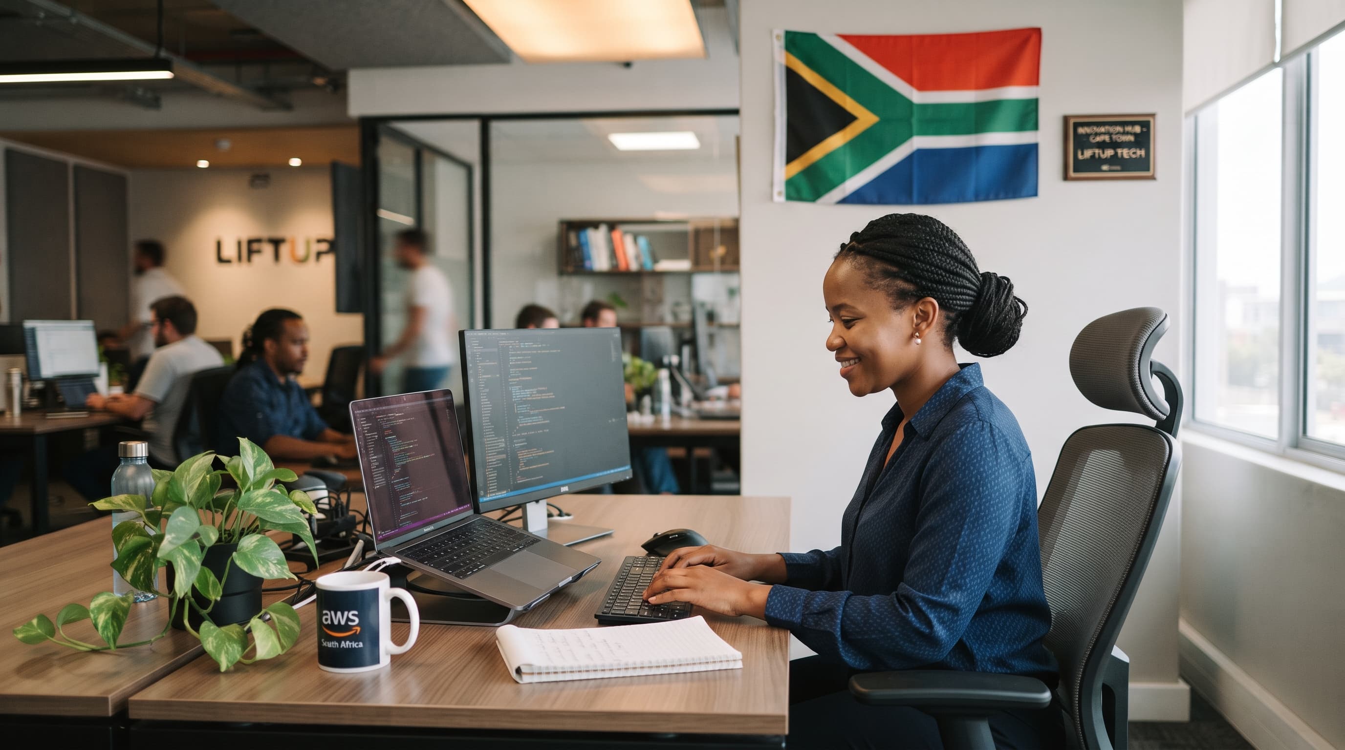 South African scholar building tech skills at a live class